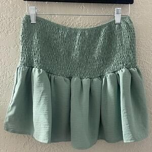Urban Outfitters Y2K Textured Green Mini Skirt Elastic Waist  Large